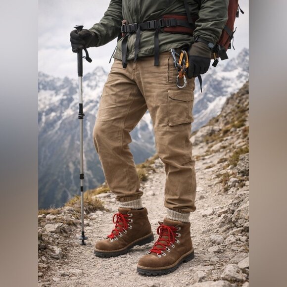 Vintage Tyrol Brown Leather Hiking Boots Red Laces Alpine Mountaineer Boots 7